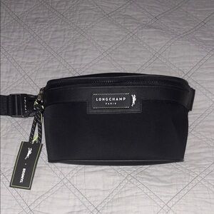 Longchamp Black Belt Bag with Silver Hardware